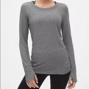 Heathered Athletic Workout Shirt w/ Thumb Cuffs